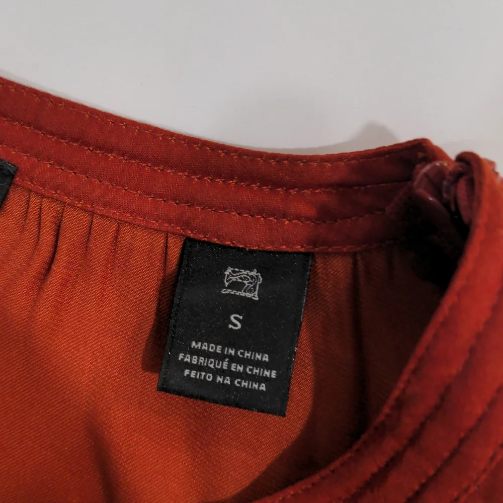 Scotch and Soda Ruffle Blouse in Burnt Orange size Small - Picture 7 of 11
